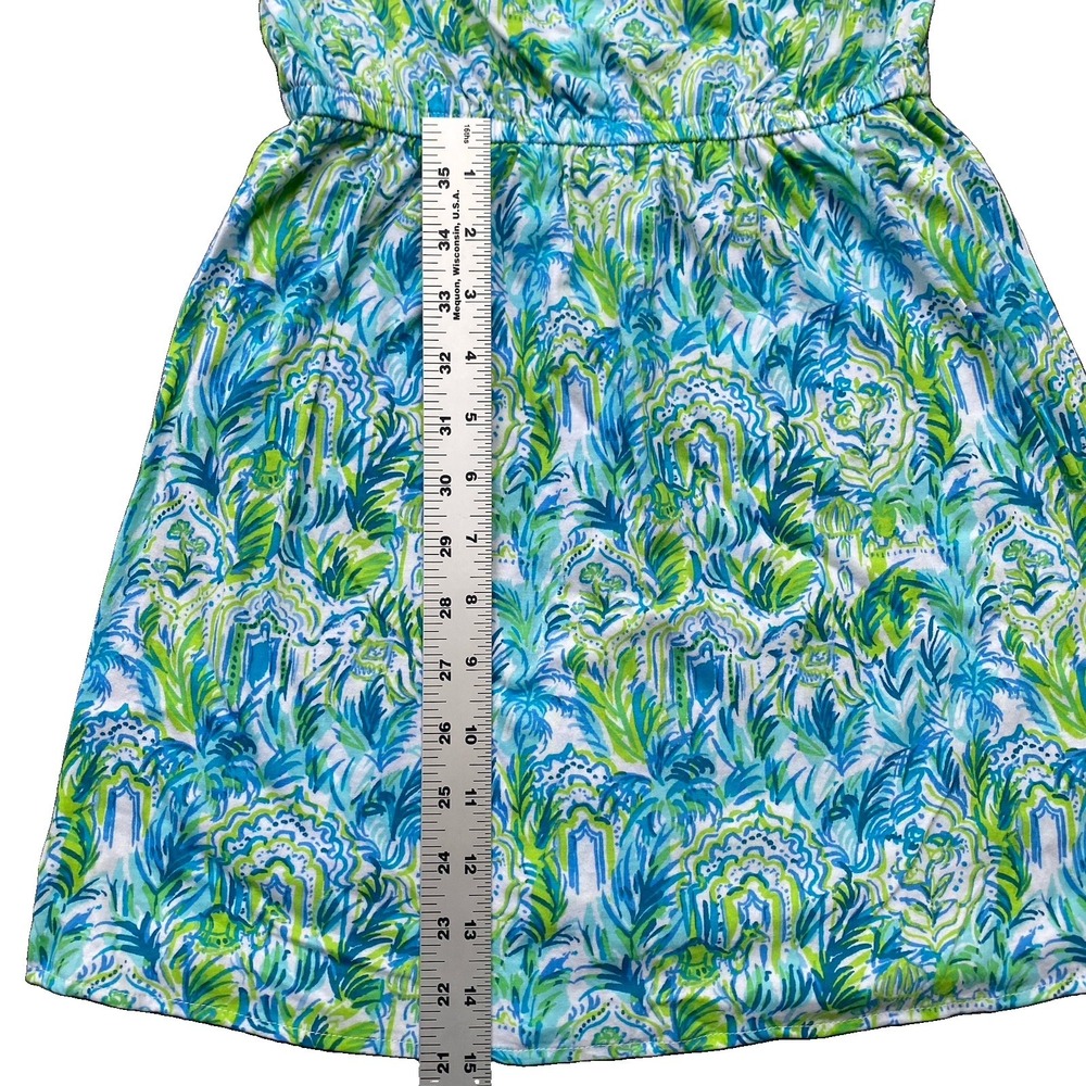 Lilly Pulitzer Idara Mini Romper XXS Green Blue Shorts Pom-Pom Resort Cruise - Picture 8 of 9